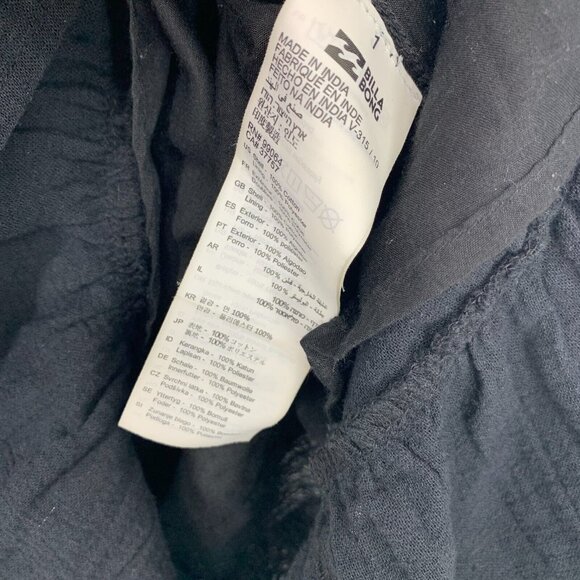 Billabong Sincerely Jules Dress Black Tie Waist Ruffle Mini - Picture 9 of 12